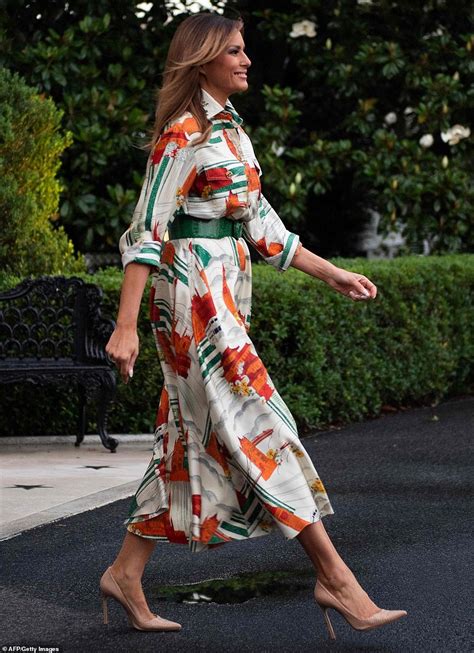 melania gucci orange dress|Melania trump fashion.